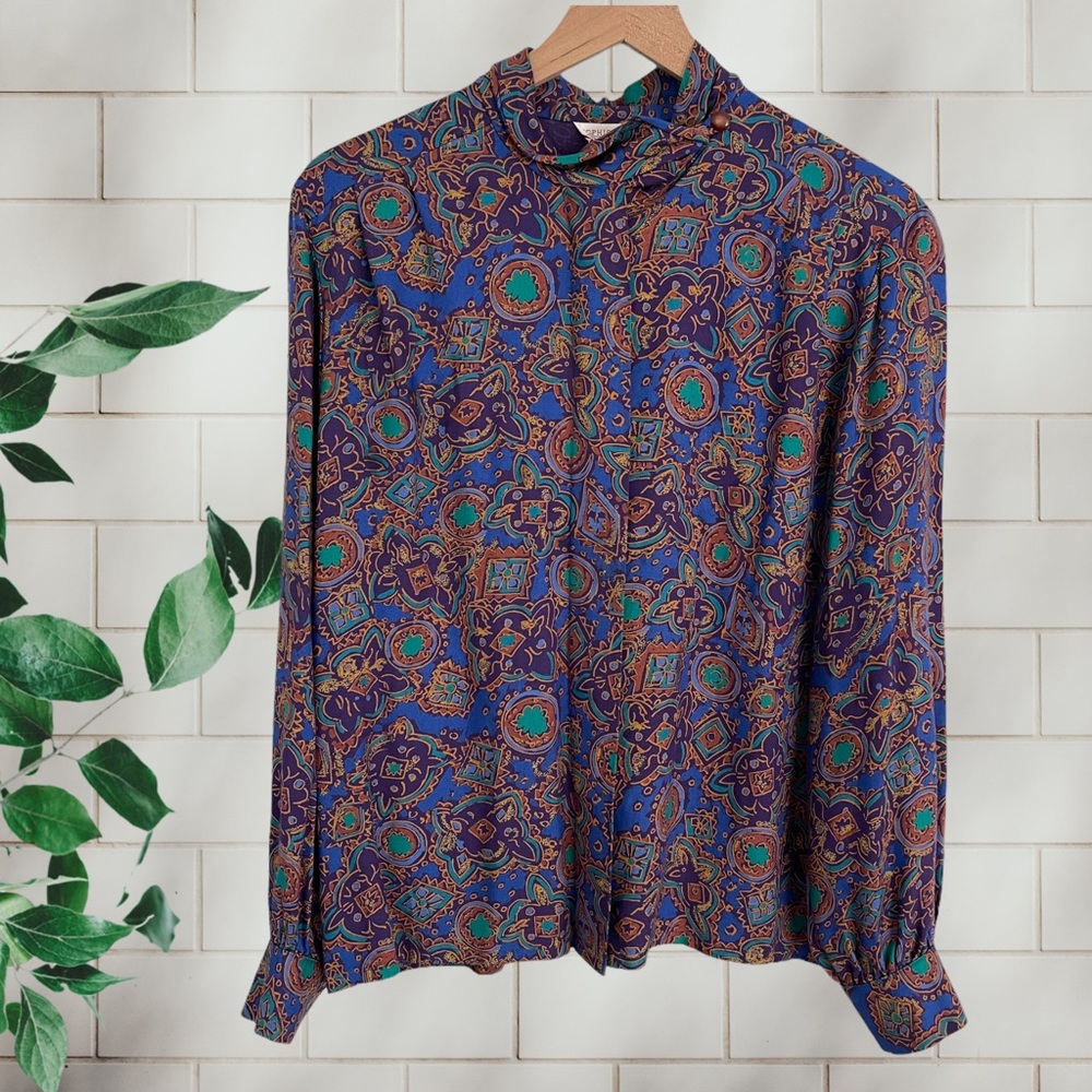 Vintage Sophisticates By Pendleton Abstract Blouse - image 1